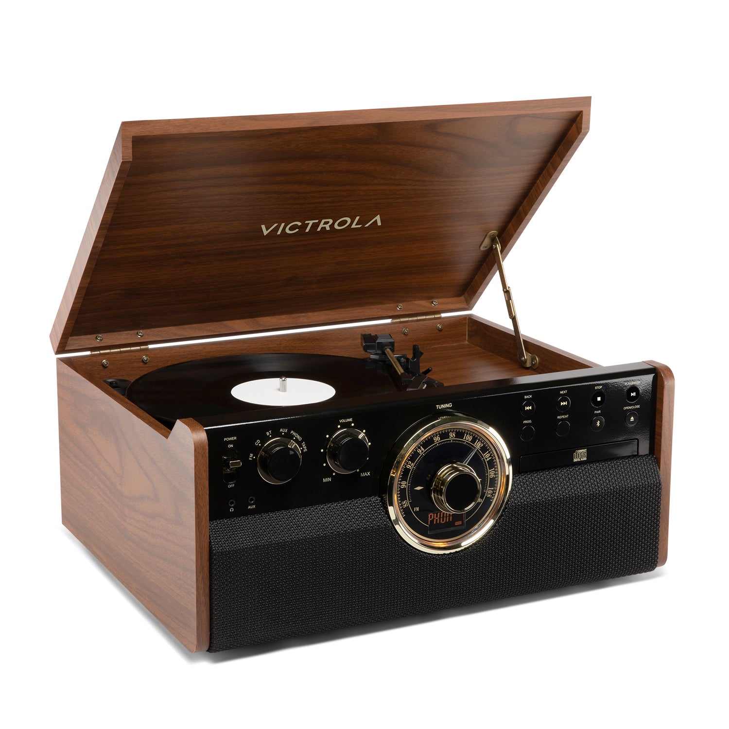 Victrola Empire 6-in-1 Wood Mid-Century Record Player